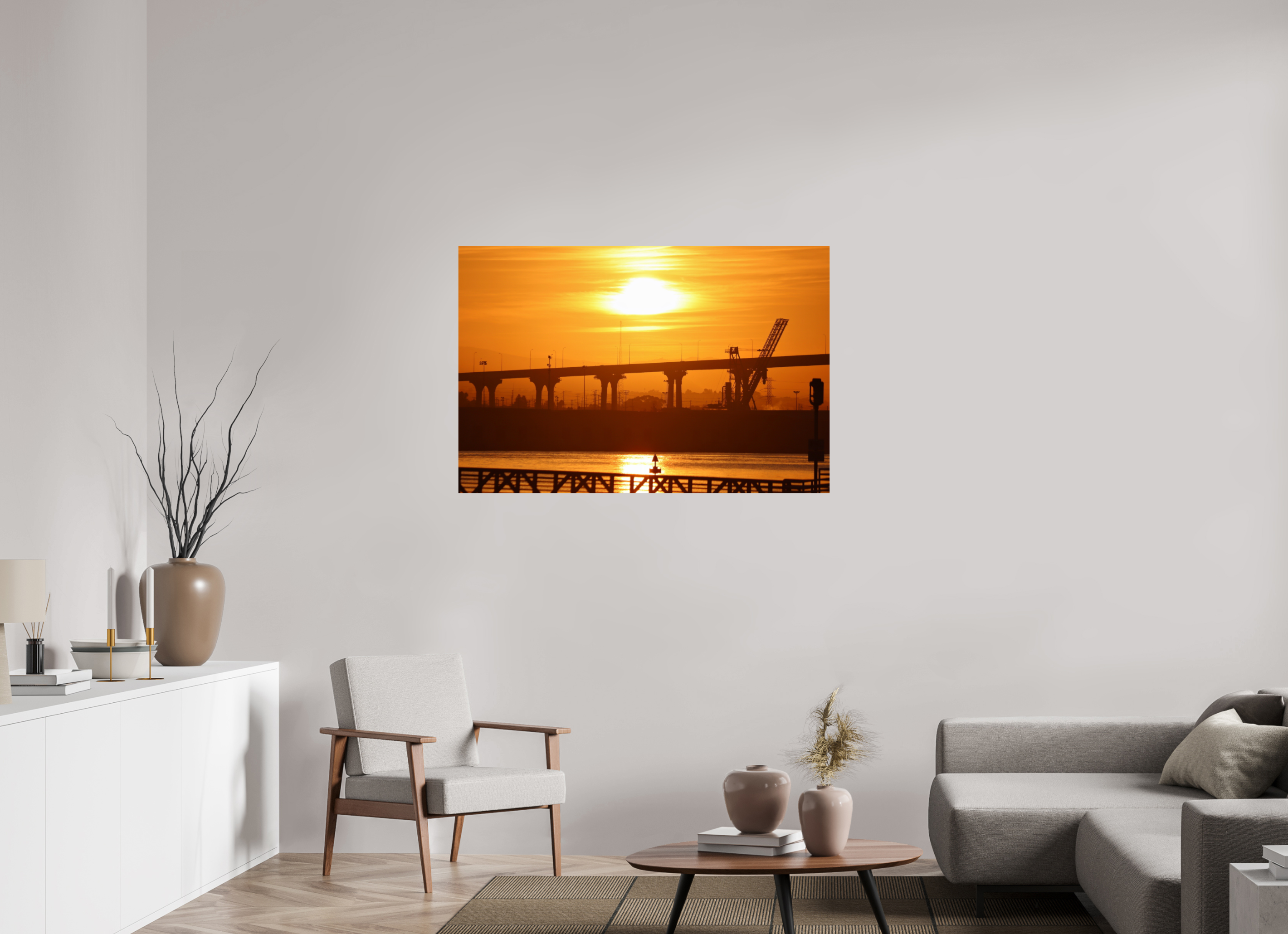 120 x 80 cm, Fine Art Print auf Alu-Dibond Golden Harbor
